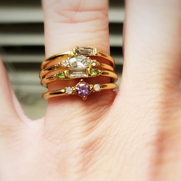 NWT 18k gold four piece Ring Set - Picture 3 of 16